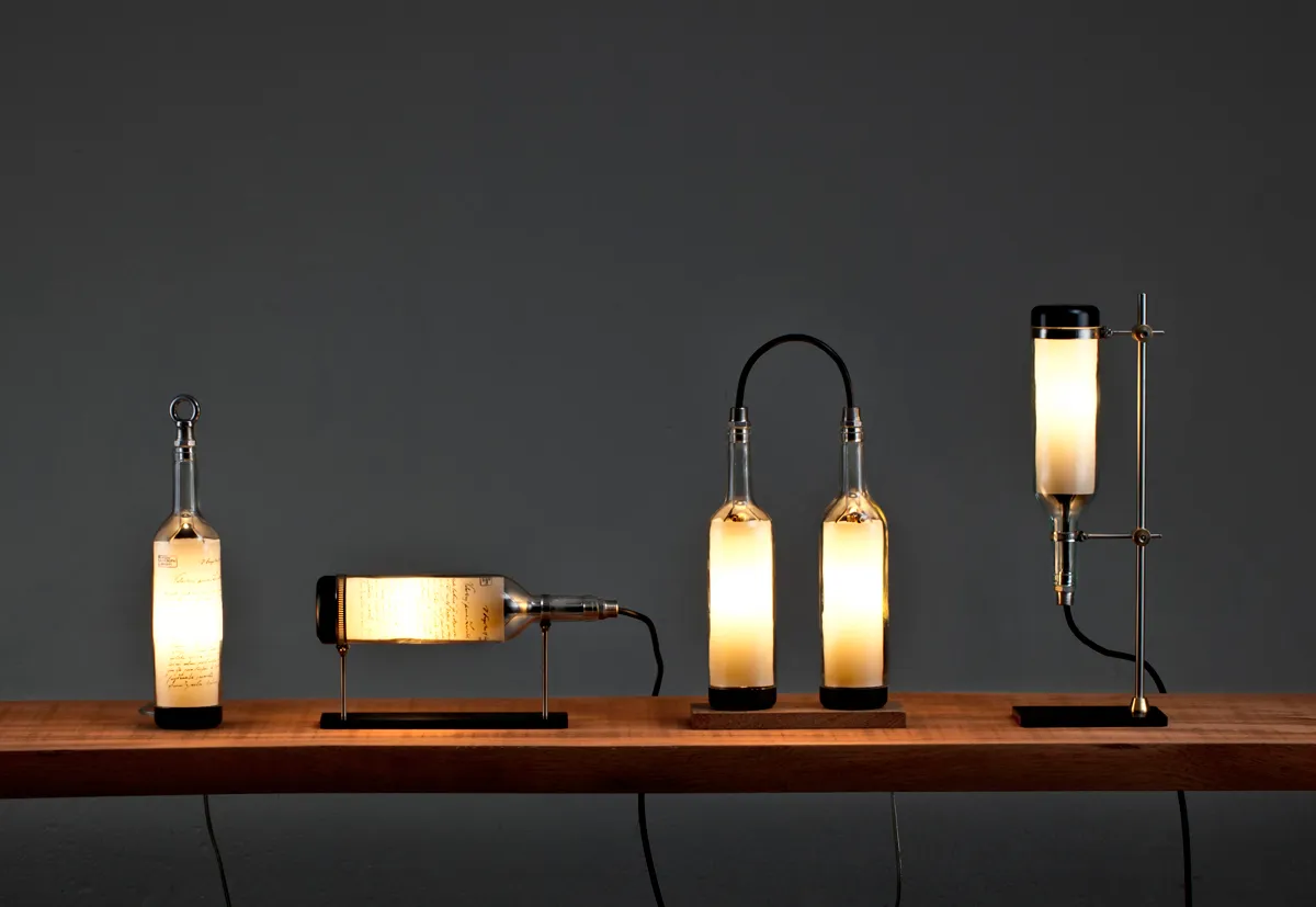 Wine bottle lamps
